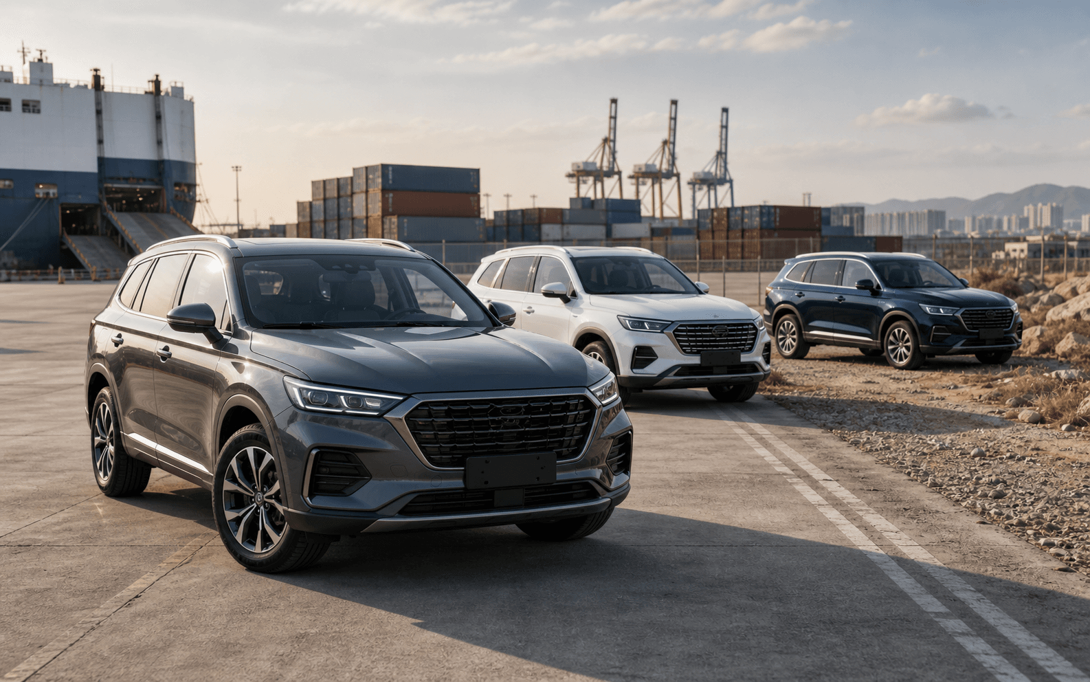 SUVs prepared for overseas dealer and fleet sourcing